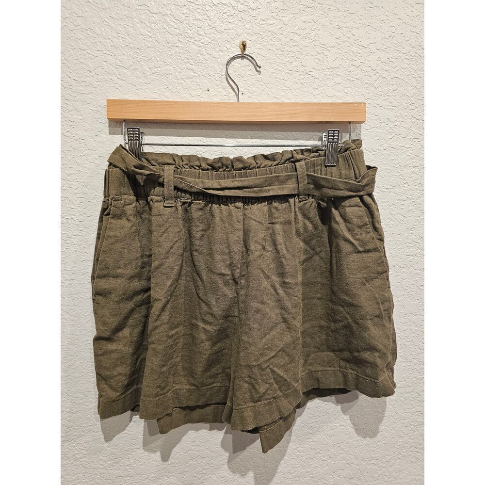 Micheal kors dark green linen shorts sz medium